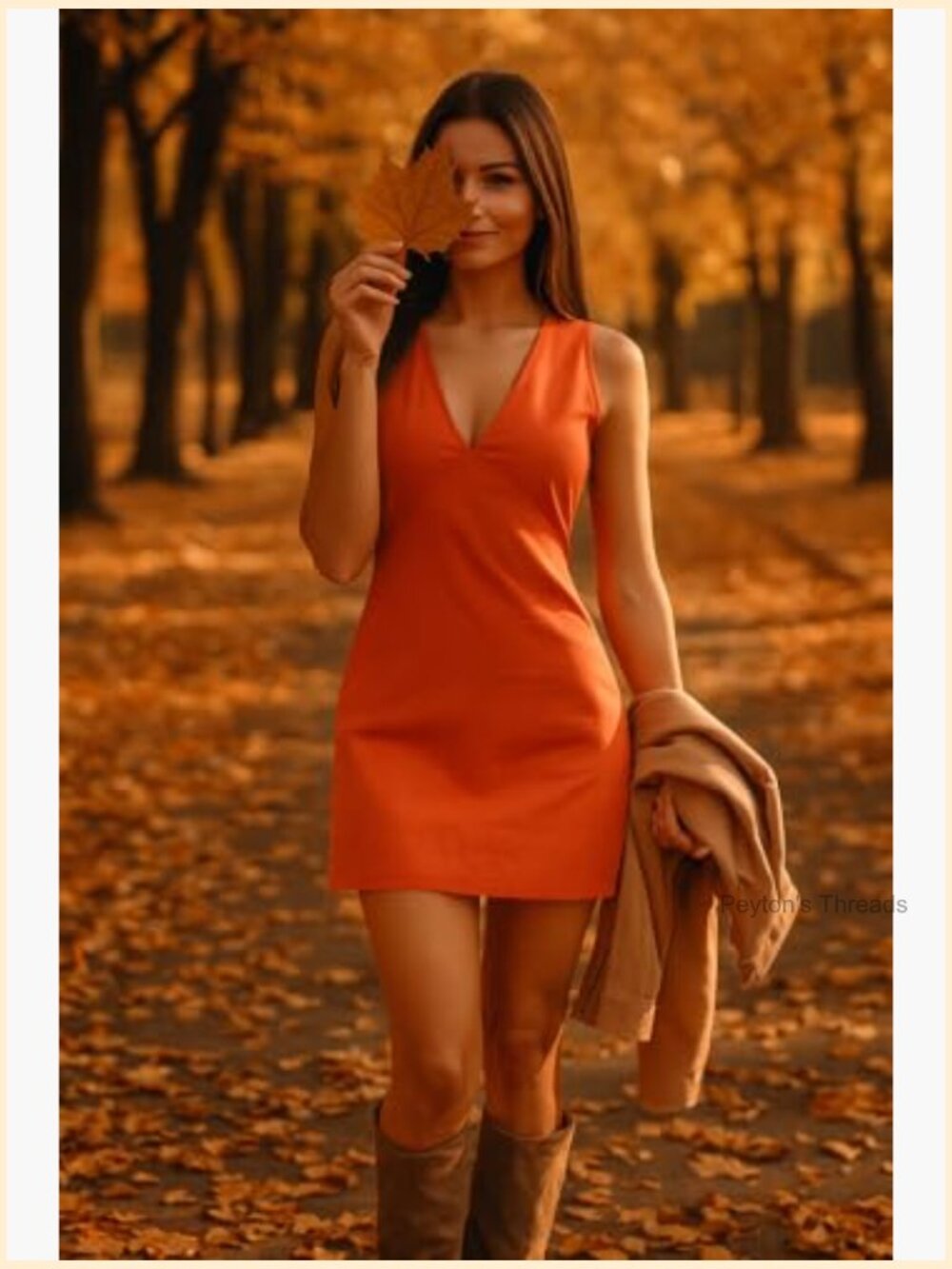 Pure Cotton V-Neck Midi Dress - A-Line Sleeveless Work Casual - Picture 3 of 6